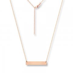 Petite Bar Necklace 14K Rose Gold 16-18" Adjustable Length