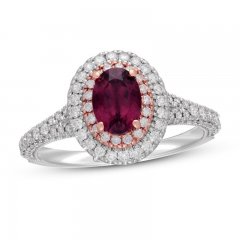 Neil Lane Rhodolite Garnet Engagement Ring 3/4 ct tw Diamonds 14K Two-Tone Gold