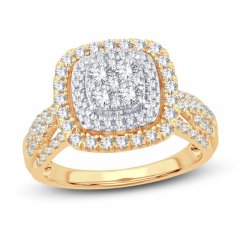 Multi-Diamond Engagement Ring 1 ct tw Round-cut 14K Yellow Gold