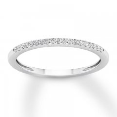 Diamond Wedding Band 1/15 ct tw Round-cut 10K White Gold