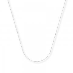 Bead Chain Necklace 14K White Gold 18" Length