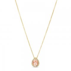 Le Vian Morganite & Diamond Necklace 1/8 ct tw 14K Honey Gold 18"