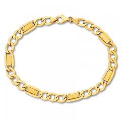 Men's Link Chain Bracelet 10K Yellow Gold 8.5" Length