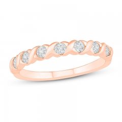 Diamond Anniversary Ring 1/3 ct tw Round-cut 10K Rose Gold