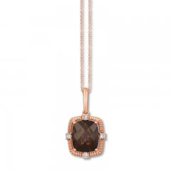 Le Vian Chocolate Quartz Necklace 1/6 ct tw Diamonds 14K Gold