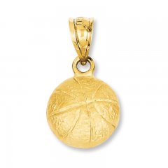 Basketball Charm 14K Yellow Gold