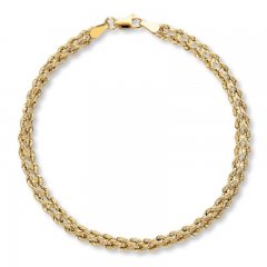 Rope Chain Bracelet 10K Yellow Gold 7.5" Length