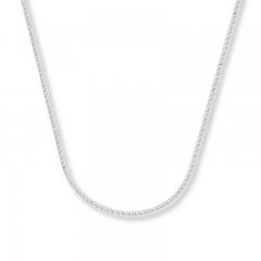 Wheat Chain Necklace 14K White Gold 24" Length