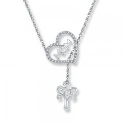 Mom/Tree Necklace 1/10 ct tw Diamonds Sterling Silver