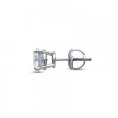 Single Stud Diamond Earring 1/2 ct tw Round-cut 14K White Gold