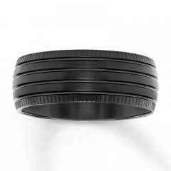 9mm Wedding Band Black Tungsten Carbide