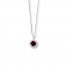 Garnet Necklace Lab-Created White Sapphires Sterling Silver