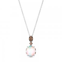 Le Vian Opal Necklace 1/4 ct tw Diamonds 14K Vanilla Gold 18"