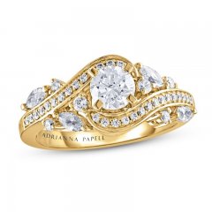 Adrianna Papell Diamond Engagement Ring 1 ct tw Marquise/Round-cut 14K Yellow Gold