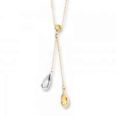 Teardrop Necklace 14K Two-Tone Gold