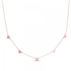 Triangle Necklace 14K Rose Gold 16" to 18" Adjustable