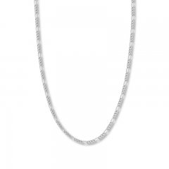 18" Figaro Chain Necklace 14K White Gold Appx. 3.2mm