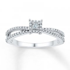 Diamond Promise Ring 1/4 ct tw Princess-cut 10K White Gold