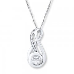 Lab-Created White Sapphire Necklace Sterling Silver