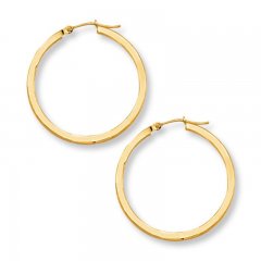 Hoop Earrings 14K Yellow Gold 30mm