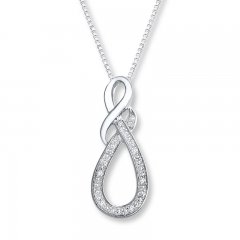 Diamond Necklace 1/4 ct tw Round-cut Sterling Silver