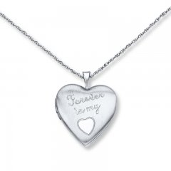 Heart Locket Necklace Forever in my Heart Sterling Silver