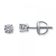 Certified Diamond Earrings 1/3 ct tw Round-Cut 18K White Gold