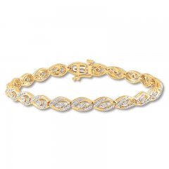 Diamond Bracelet 1/4 ct tw Round-cut 10K Yellow Gold 7"