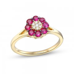 Le Vian Diamond & Ruby Ring 1/20 ct tw Diamonds 14K Honey Gold