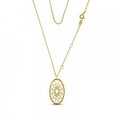 Oval Necklace 14K Yellow Gold 18"