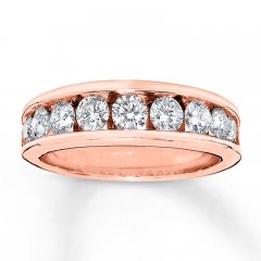 Diamond Wedding Band 1-1/5 ct tw Round-cut 14K Rose Gold