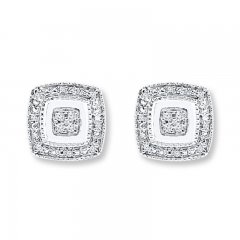 Diamond Earrings 1/20 ct tw Round-cut Sterling Silver