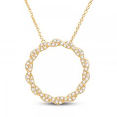 Circle of Gratitude Diamond Necklace 1/2 ct tw Round-cut 10K Yellow Gold 19"