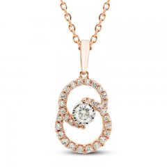 Encircled by Love Diamond Necklace 1/4 ct tw Round-cut 10K Rose Gold 18"