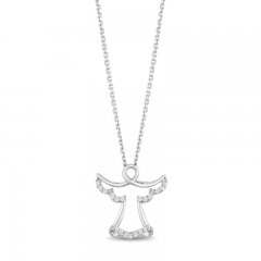 Hallmark Diamonds Angel Necklace 1/20 ct tw Sterling Silver