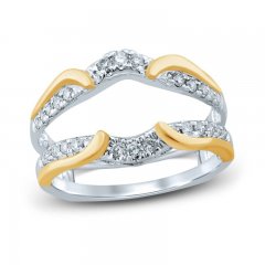 Diamond Enhancer Ring 1/3 ct tw Round-cut 14K Two-Tone Gold