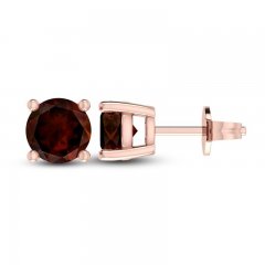 Garnet Solitaire Earrings 10K Rose Gold