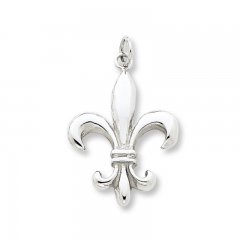 Fleur-de-Lis Charm 14K White Gold