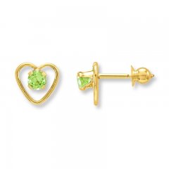 Children's Peridot Earrings 14K Yellow Gold