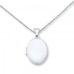 Oval Locket Necklace Sterling Silver