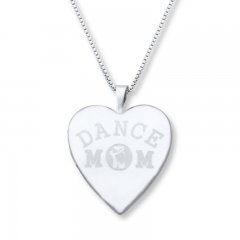 Dance Mom Heart Sterling Silver Locket Necklace