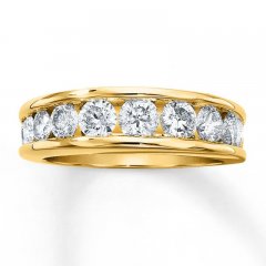 Diamond Wedding Band 1-1/2 ct tw Round-cut 14K Yellow Gold