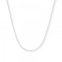 Cable Chain Necklace 14K White Gold 16" Length