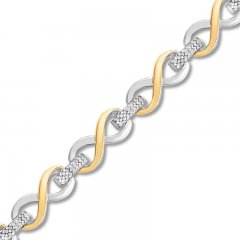 Diamond Infinity Bracelet 1/8 ct tw Sterling Silver/10K Gold