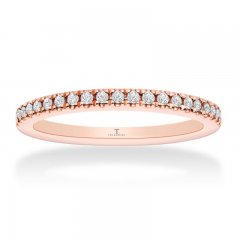 Tolkowsky Wedding Band 1/6 ct tw Diamonds 14K Rose Gold