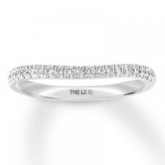 Leo Diamond Wedding Band 1/5 ct tw Round-cut 14K White Gold