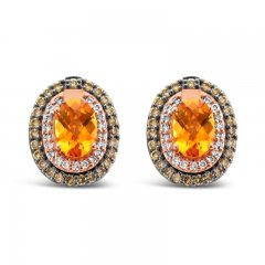 Le Vian Citrine Earrings 1/2 ct tw Diamonds 14K Strawberry Gold