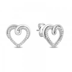 Hallmark Diamonds Heart Earrings 1/8 ct tw Sterling Silver