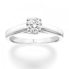 Tolkowsky Solitaire Ring 1/2 ct Round Diamond 14K White Gold