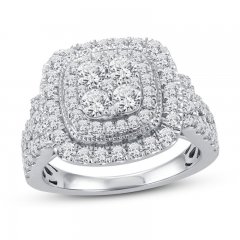 Diamond Engagement Ring 2 ct tw Round-cut 10K White Gold